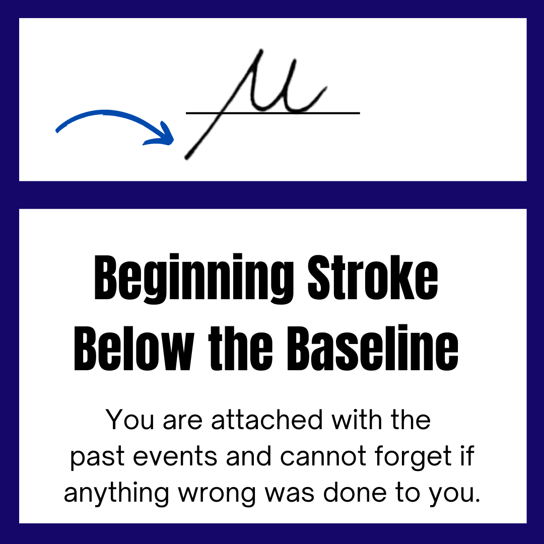 Beginning stroke below the baseline