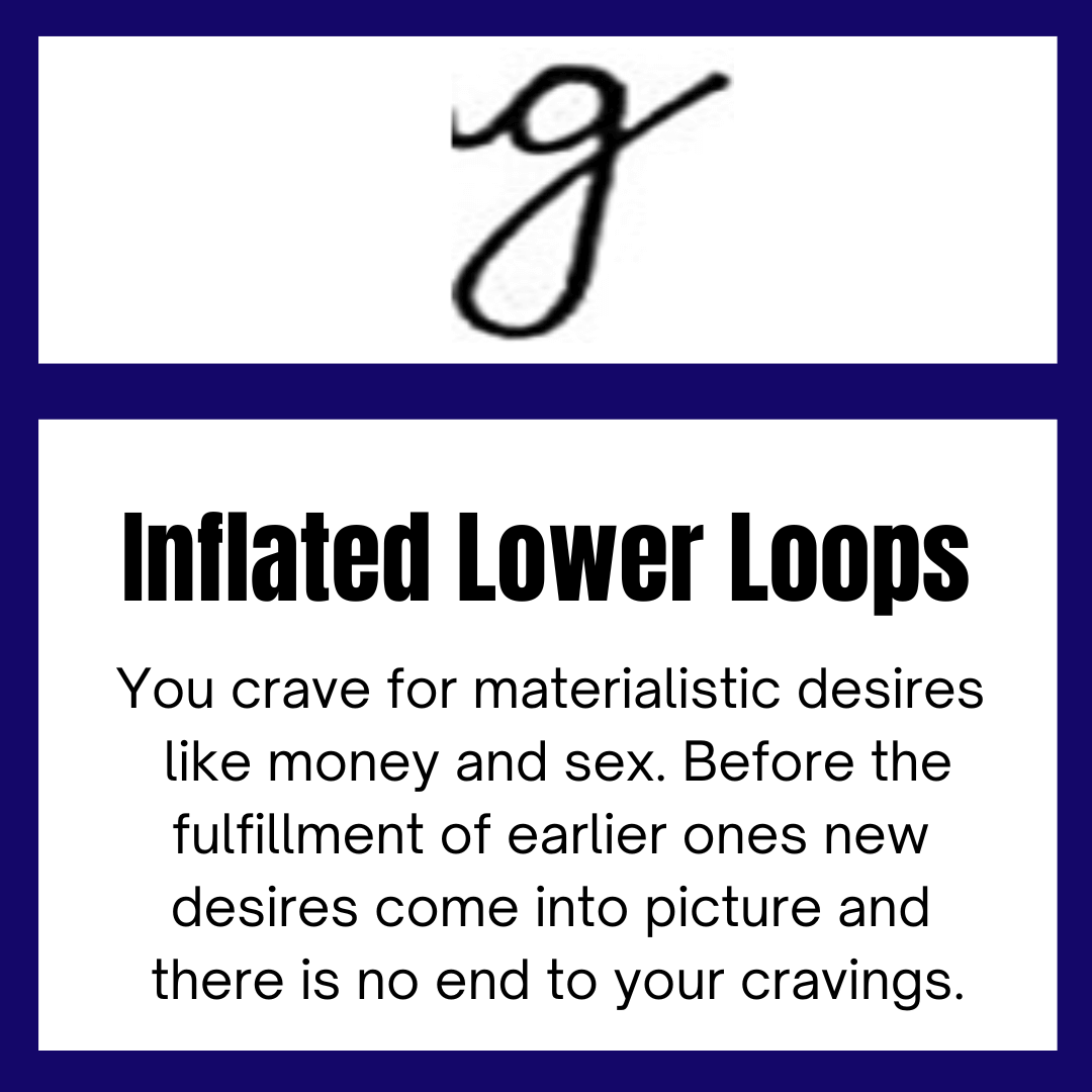 Inflated lower loops graphology